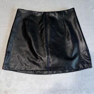 Abercrombie & Fitch Black Faux Leather Mini Skirt